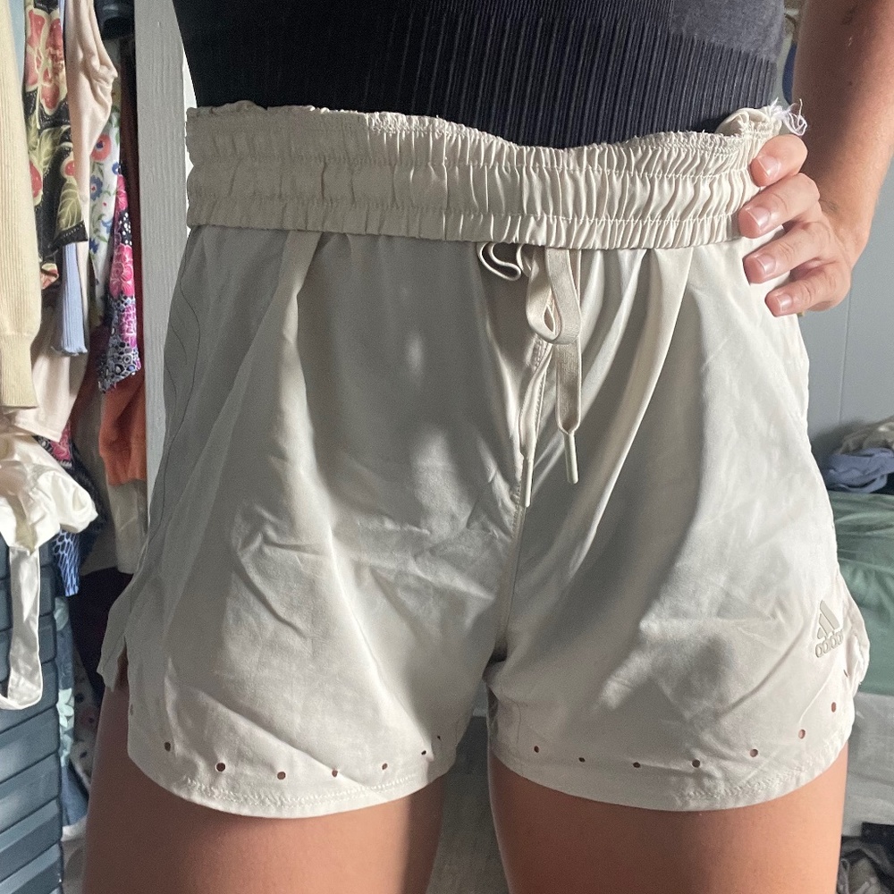 Adidas white/grey running shorts